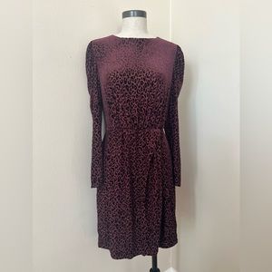 Velvet Leopard Puff Sleeve Dress